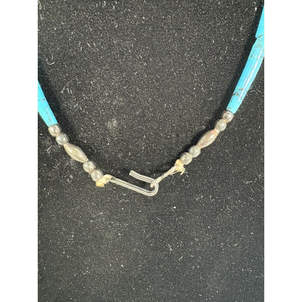 Block Turquoise and Coral Graduated Heishi Necklace, Bracelets And Earrings Set - Picture 8 of 15